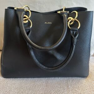 ALDO Elegant Black Tote with Gold Accents